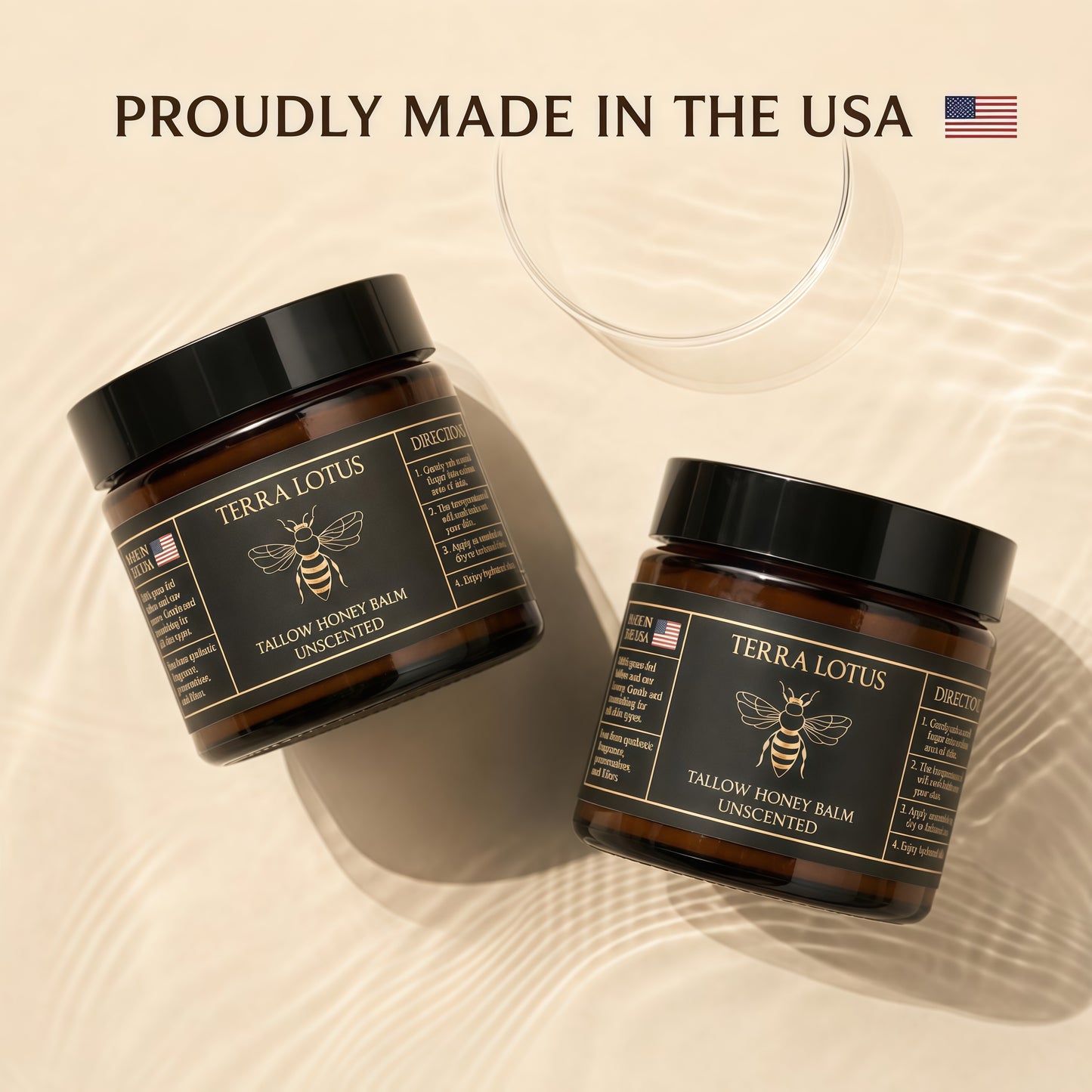 Terra Lotus - Organic Grass-Fed Beef Tallow Balm with Raw Honey - Moisturizing Cream for Soft, Smooth Skin - Handmade All-Natural Moisturizer,(4 Oz, Lavender,Citrus)
